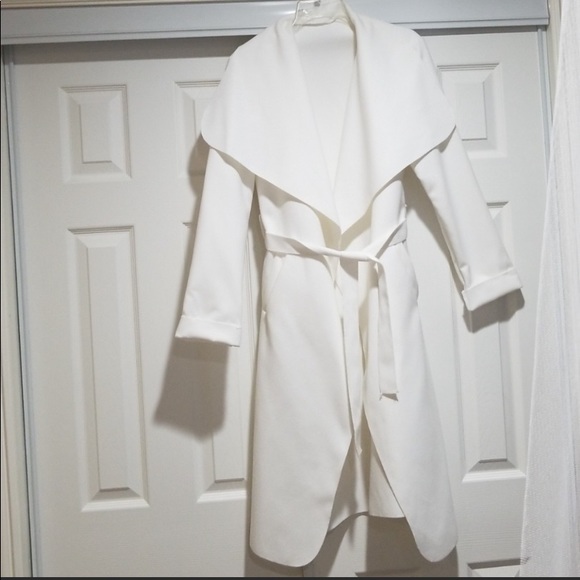 Jackets & Blazers - White cozy elegant trench